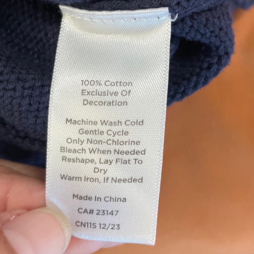 Talbots Womens 2X Navy Blue Star Print Cotton V-Neck Sweater Vest Sleeveless - Picture 6 of 8